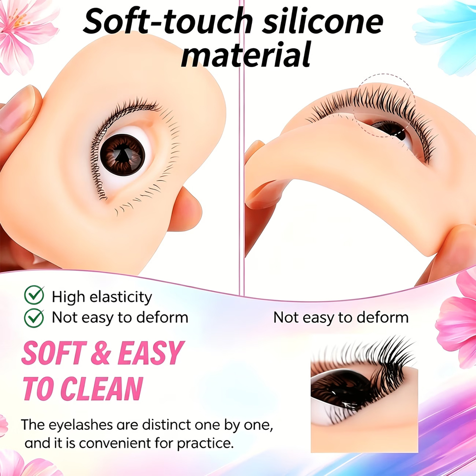 Eyelash Extension Course - 3 Layers Lashes Reusable Mannequin Eyes