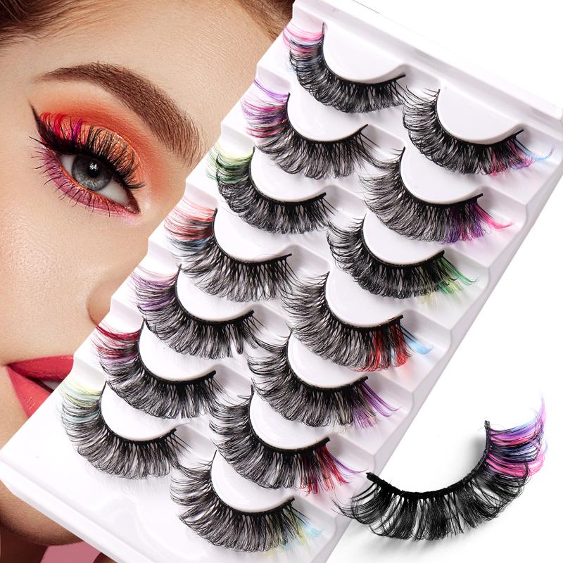 7 Pairs Colorful False Eyelash - đánh giá và giá Eyelash Extension Cluster
