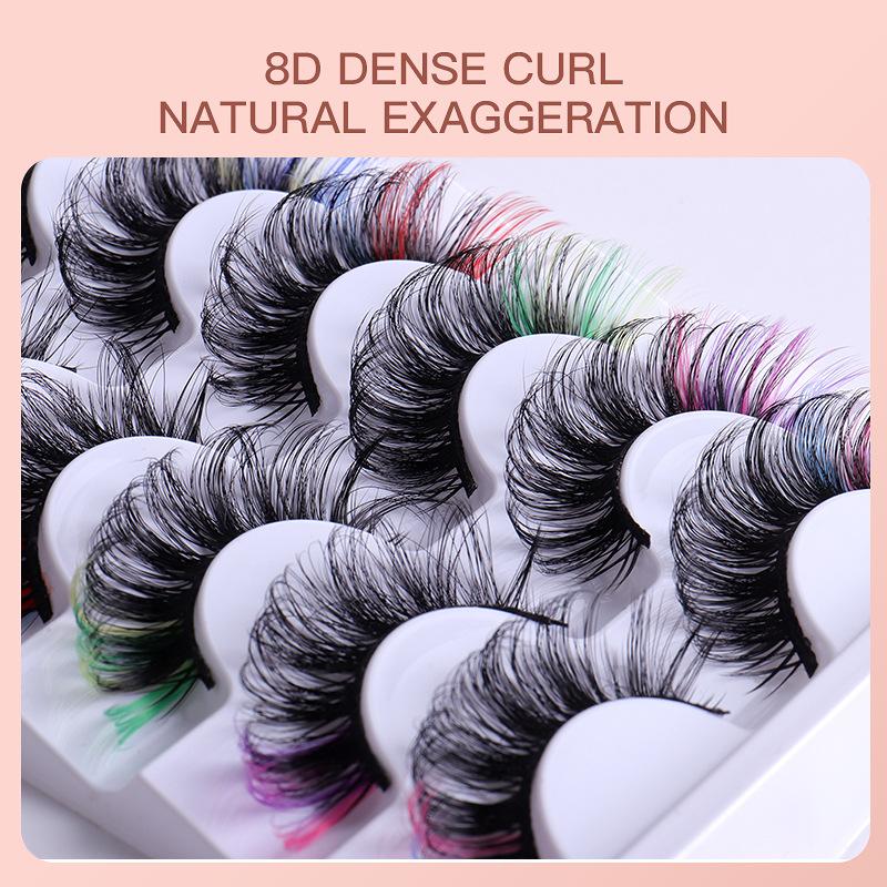 7 Pairs Colorful False Eyelash - đánh giá và giá Eyelash Extension Cluster