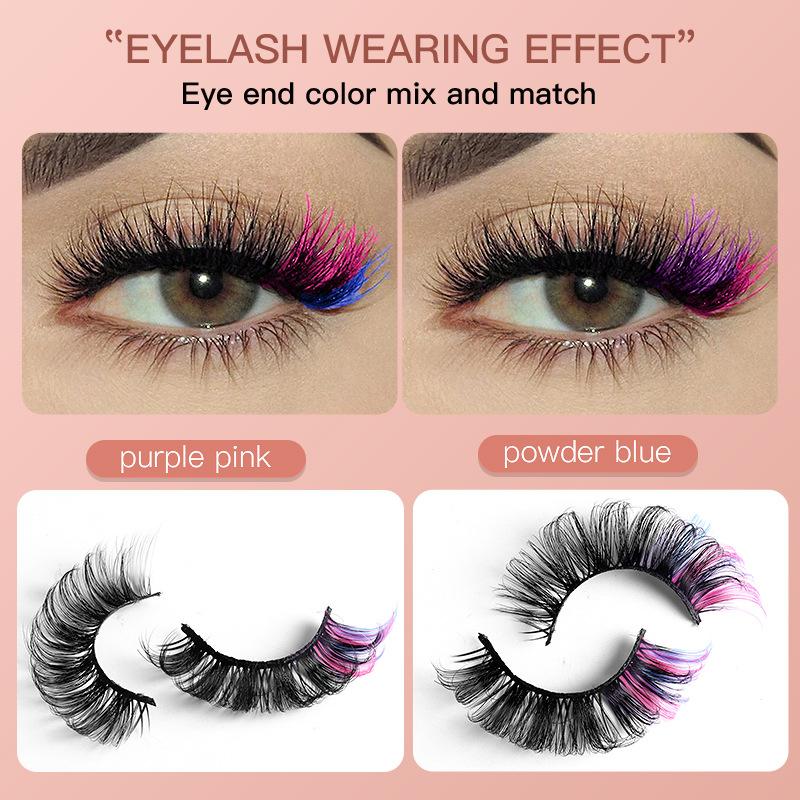 7 Pairs Colorful False Eyelash - đánh giá và giá Eyelash Extension Cluster