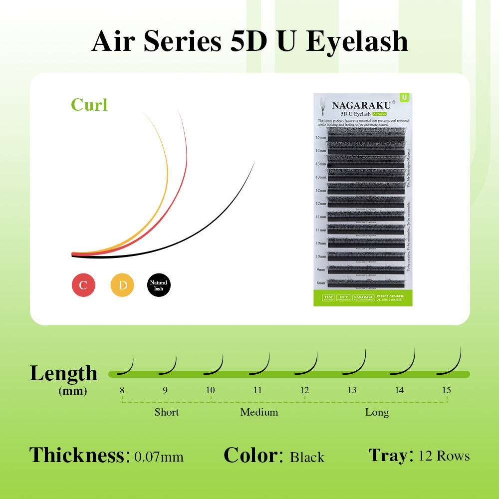NAGARAKU U Shape 3D/4D/5D Soft - đánh giá và giá Eyelash Extension Course