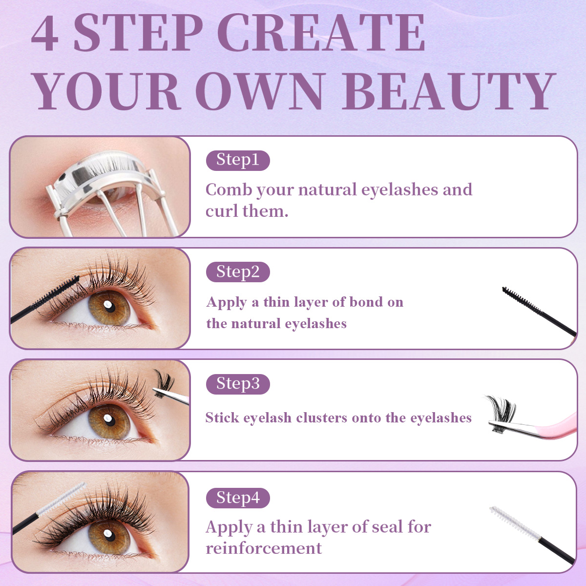 Individual False Eyelashes Mix - đánh giá và giá Eyelash Extension Cluster