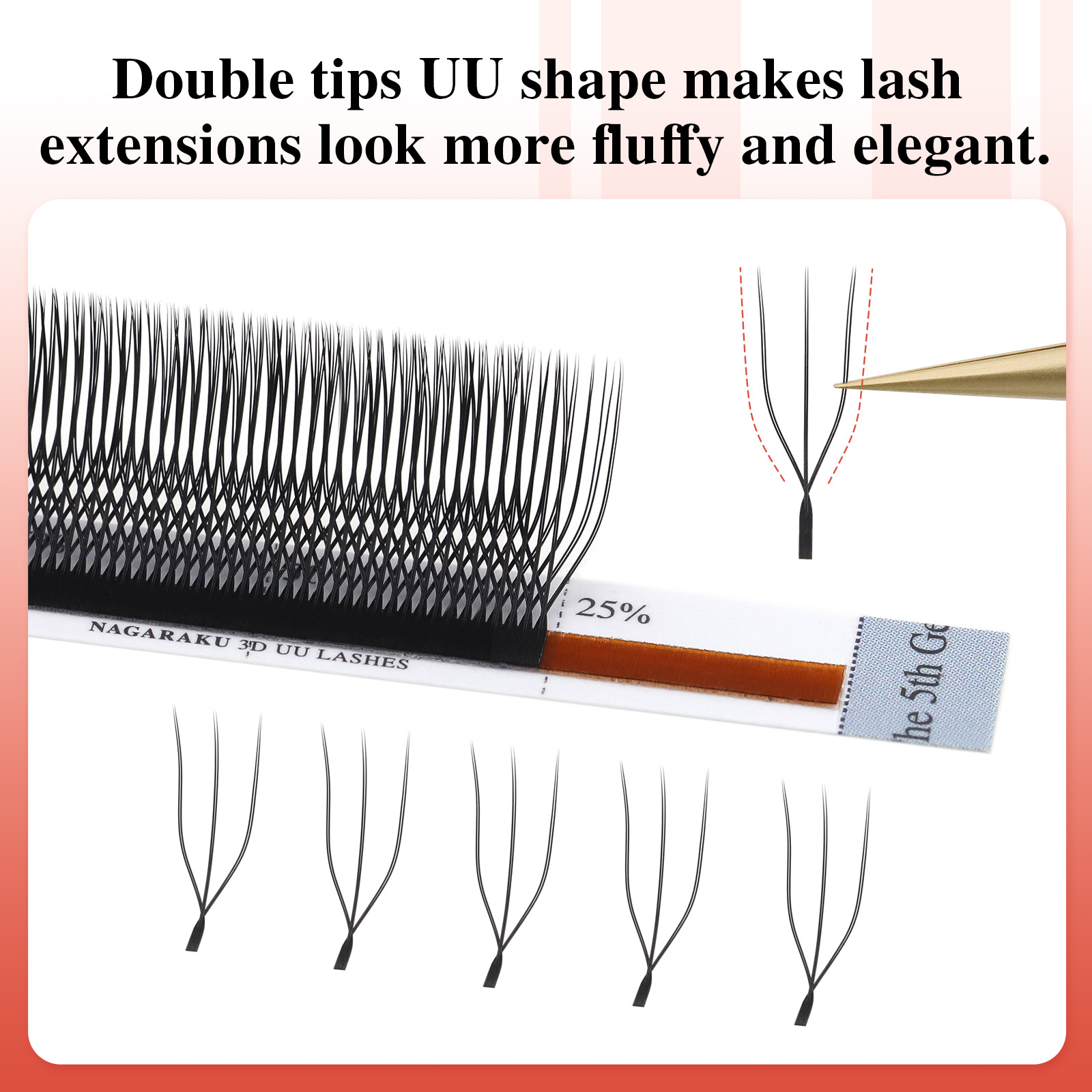 NAGARAKU Double U Shape 3D UU  - đánh giá và giá Eyelash Extension Course