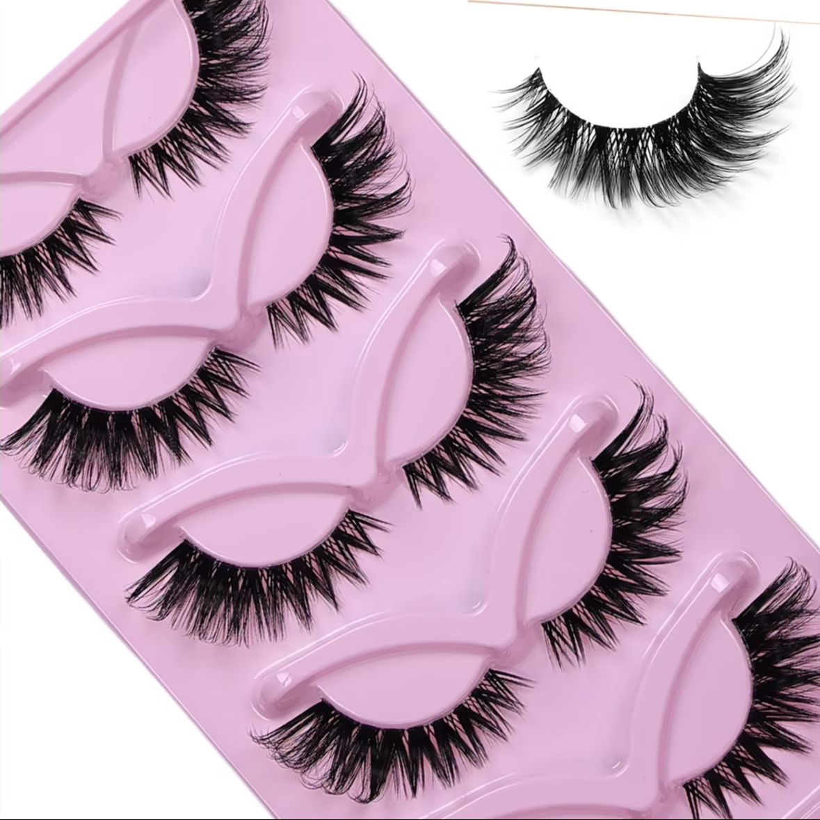 5 Pairs Cat Eye False Eyelashe - đánh giá và giá Eyelash Extension Volume Cat Eye