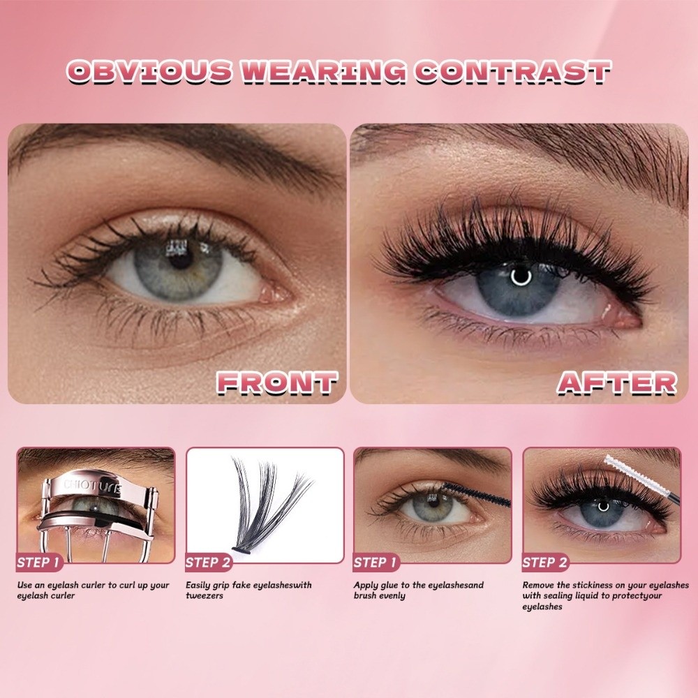 8-16mm Length False Eyelashes  - đánh giá và giá Eyelash Extension Cluster