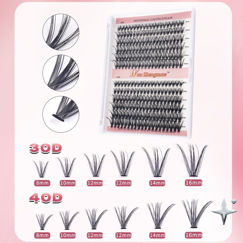 8-16mm Length False Eyelashes  - đánh giá và giá Eyelash Extension Cluster