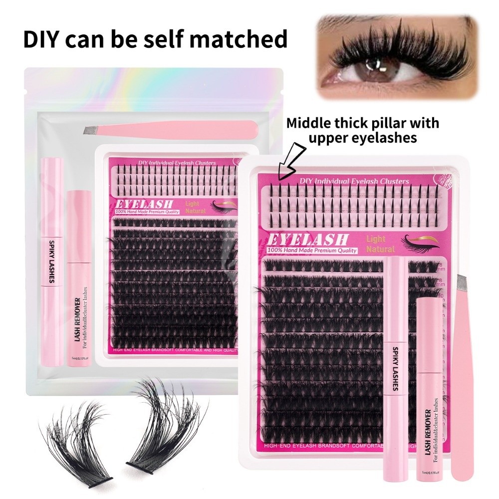 8-18mm Length False Eyelashes  - đánh giá và giá Eyelash Extension Cluster