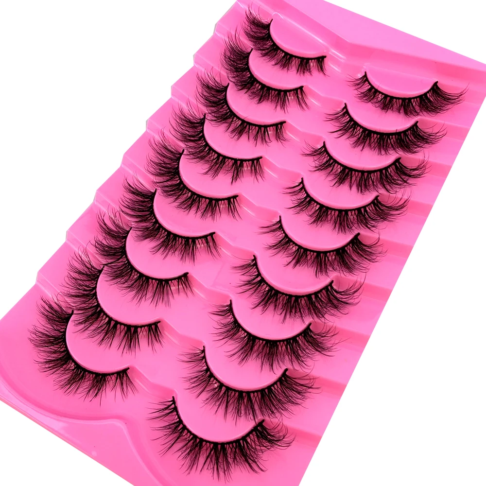 AMSDCN 9 Pairs Mink Lashes Flu - đánh giá và giá Eyelash Extension Volume Cat Eye